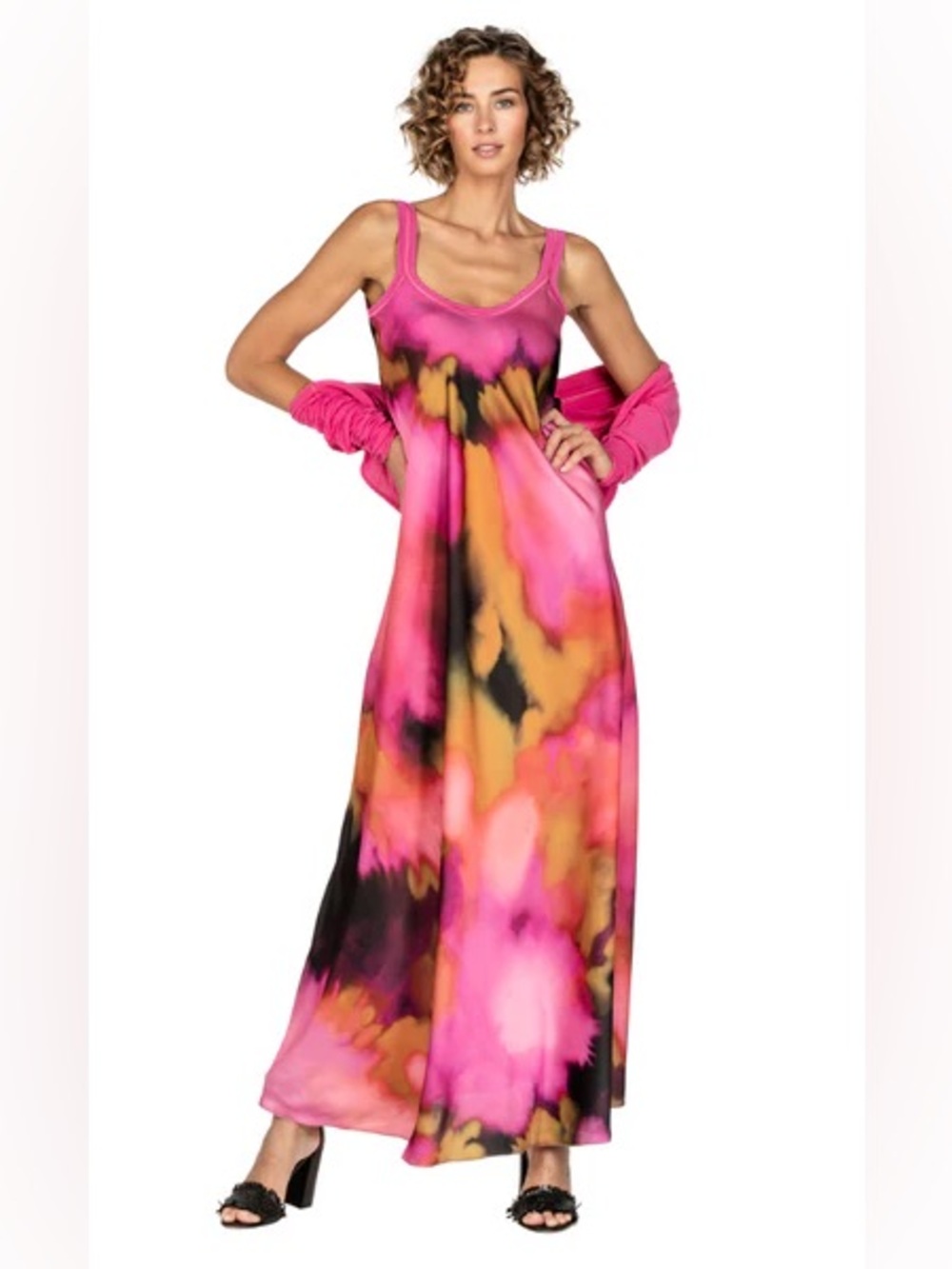 NWT Beate Heymann Magenta watercolor Dress 8 - Picture 2 of 9